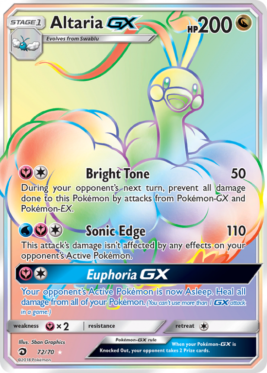 Altaria-GX 72/70 Sun & Moon Dragon Majesty