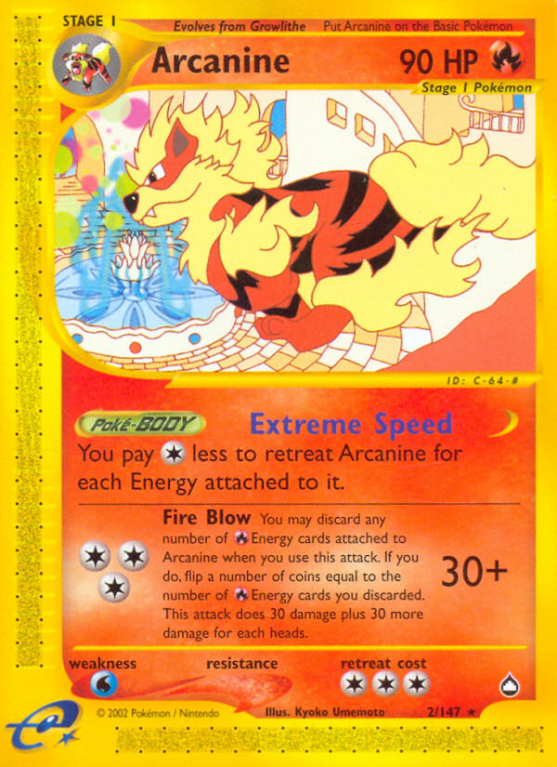 Arcanine 2/147 E-Card Aquapolis