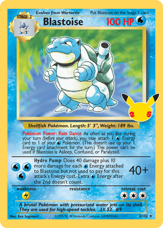 Blastoise 2/25 Sword & Shield Celebrations: Classic Collection