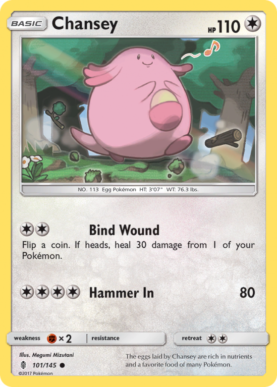 Chansey 101/145 Sun & Moon Guardians Rising