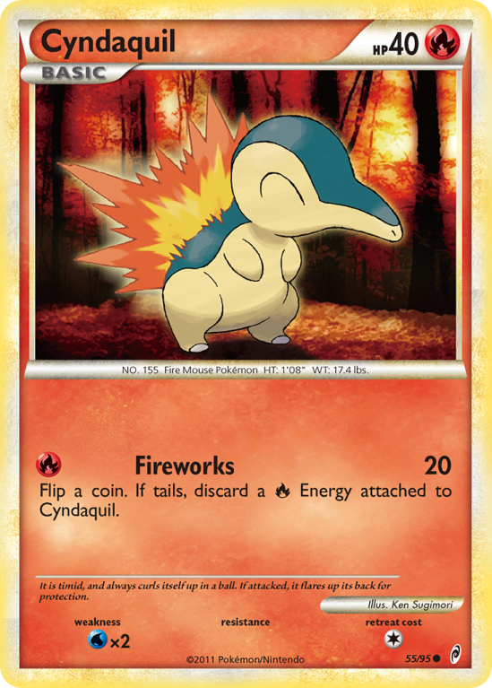 Cyndaquil 55/106 Heartgold & Soulsilver Call of Legends