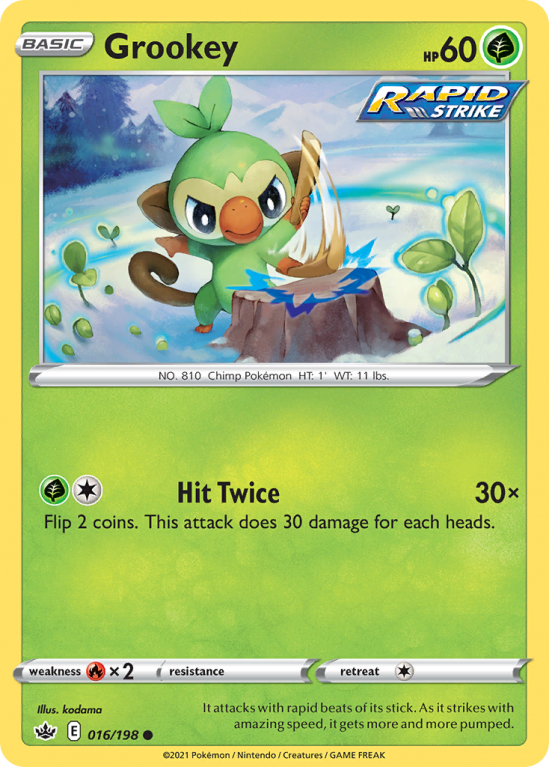 Grookey 16/198 Sword & Shield Chilling Reign