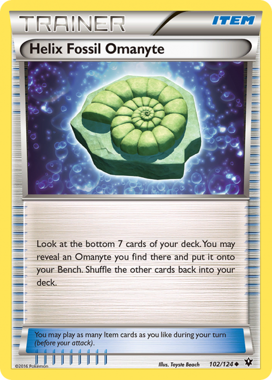 Helix Fossil Omanyte 102/124 XY Fates Collide