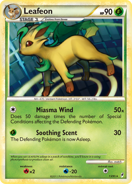 Leafeon 13/106 Heartgold & Soulsilver Call of Legends
