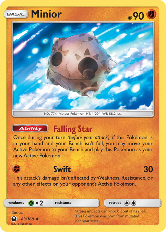 Minior 83/168 Sun & Moon Celestial Storm