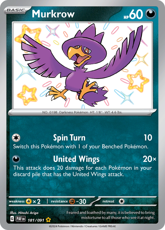 Murkrow 181/91 Scarlet & Violet Paldean Fates