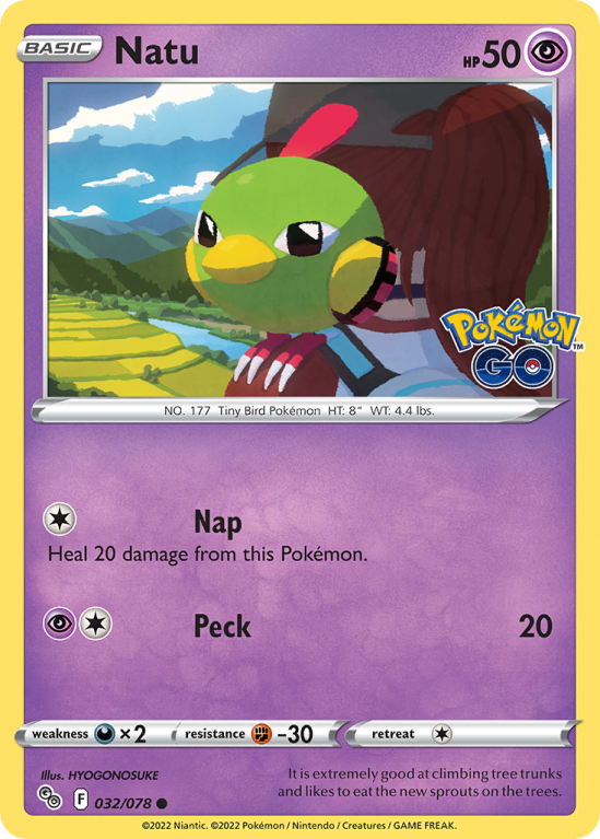 Natu 32/78 Sword & Shield Pokémon GO