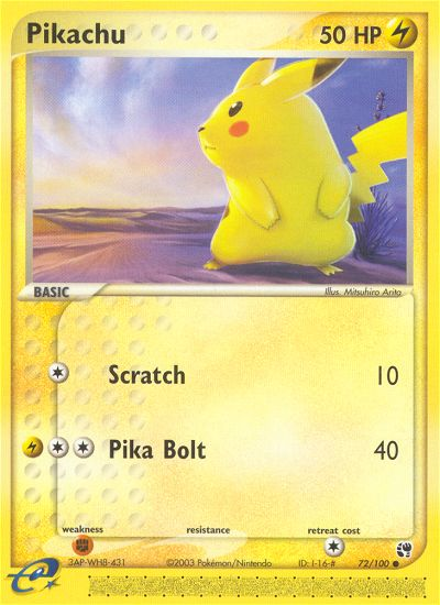 Pikachu 72/100 EX Sandstorm