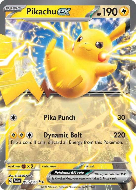 Pikachu ex 63/193 Scarlet & Violet Paldea Evolved