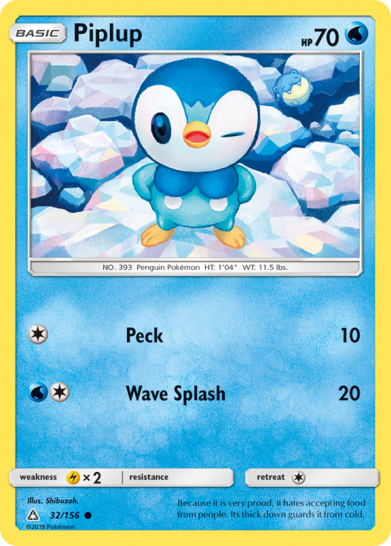 Piplup 32/156 Sun & Moon Ultra Prism