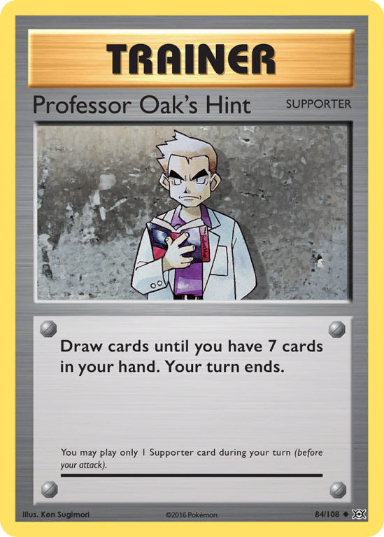 Professor Oak's Hint 84/108 XY Evolutions