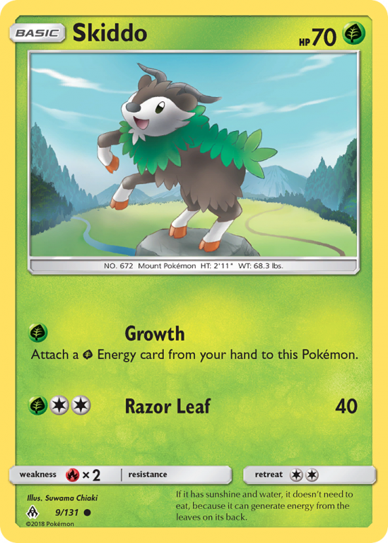 Skiddo 9/131 Sun & Moon Forbidden Light