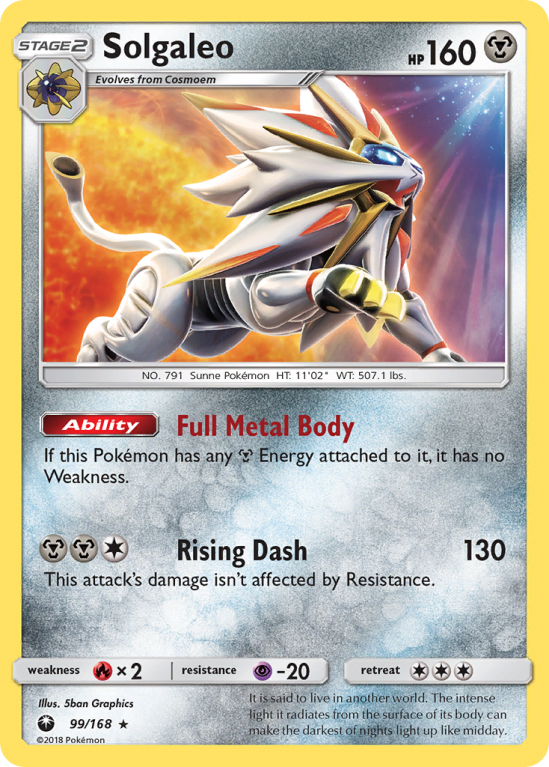 Solgaleo 99/168 Sun & Moon Celestial Storm