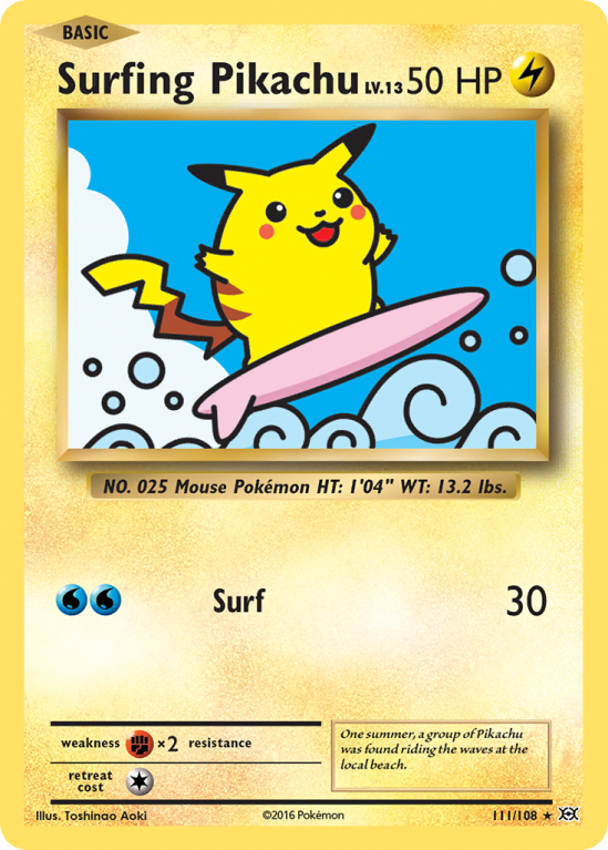 Surfing Pikachu 111/108 XY Evolutions