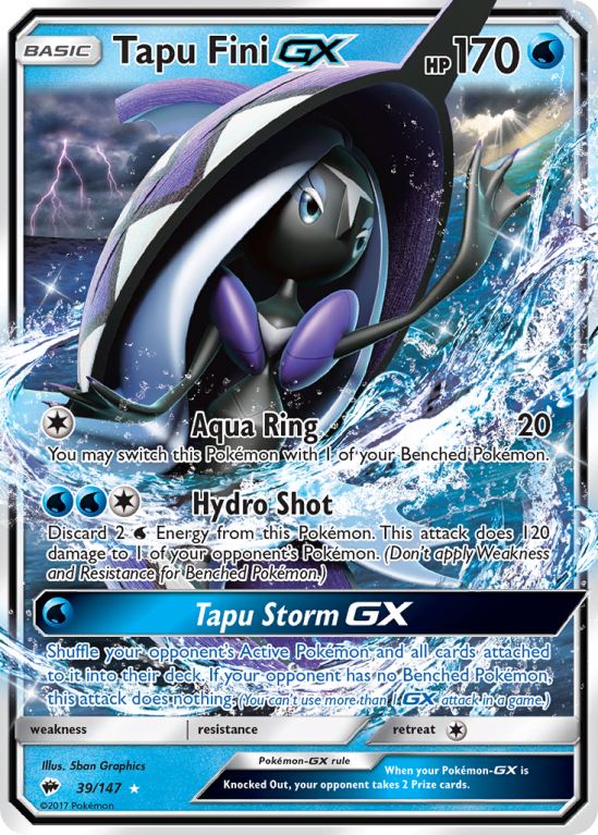 Tapu Fini-GX 39/147 Sun & Moon Burning Shadows