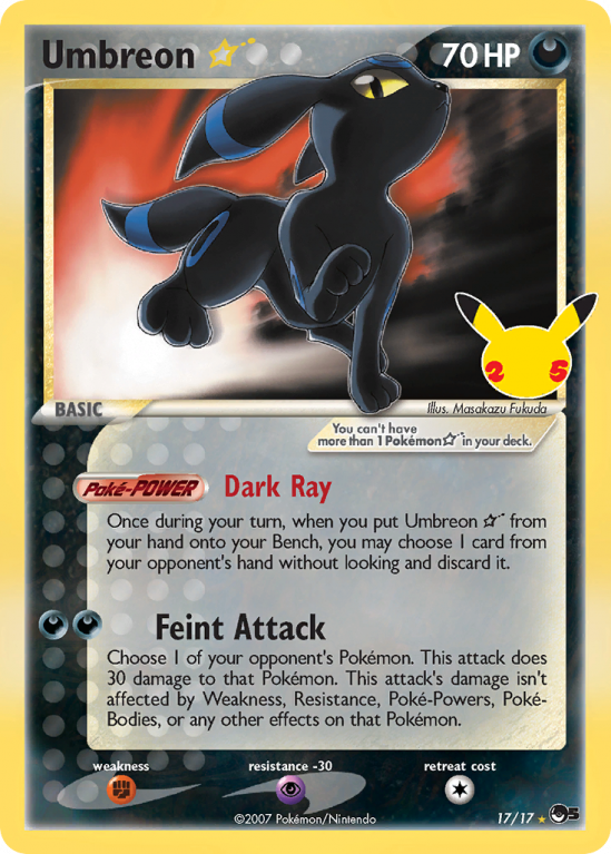 Umbreon ★ 17/25 Sword & Shield Celebrations: Classic Collection