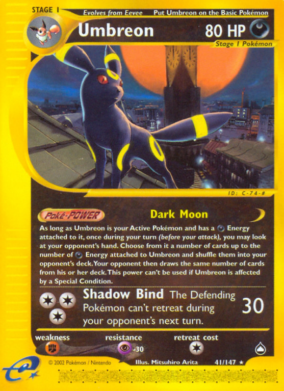 Umbreon 41/147 E-Card Aquapolis