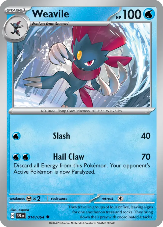 Weavile 14/64 Scarlet & Violet Shrouded Fable