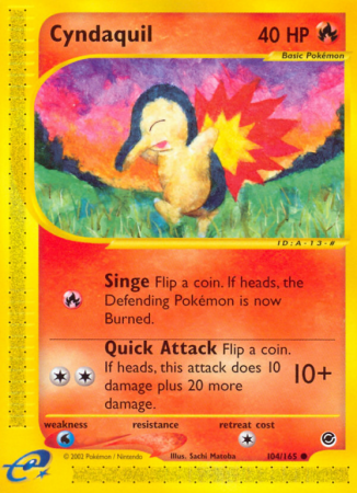 Cyndaquil 104/165 E-Card Expedition Base Set