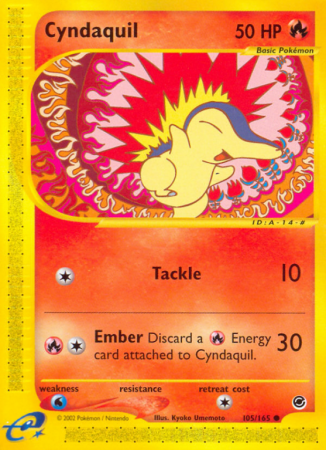 Cyndaquil 105/165 E-Card Expedition Base Set