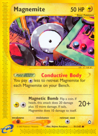 Magnemite 91/147 E-Card Aquapolis