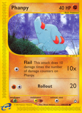 Phanpy 100/147 E-Card Aquapolis
