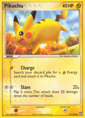 Pikachu 57/108 EX Power Keepers