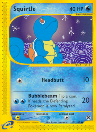 Squirtle 132/165 E-Card Expedition Base Set