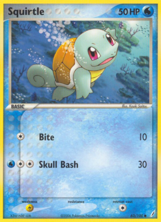 Squirtle 63/100 EX Crystal Guardians