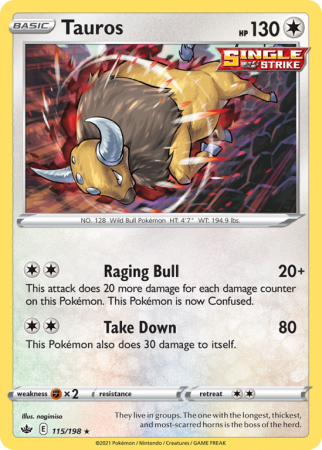Tauros 115/198 Sword & Shield Chilling Reign