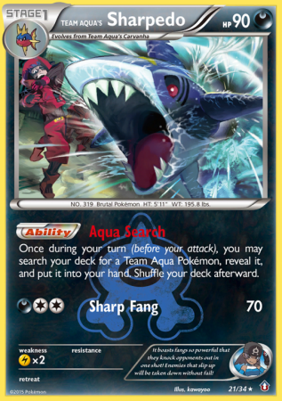 Team Aqua's Sharpedo 21/34 XY Double Crisis