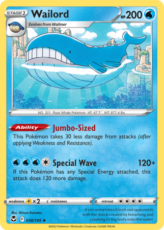 Wailord 38/195 Sword & Shield Silver Tempest