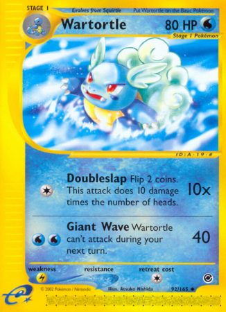 Wartortle 92/165 E-Card Expedition Base Set