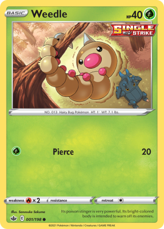 Weedle 1/198 Sword & Shield Chilling Reign