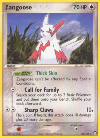 Zangoose 25/108 EX Power Keepers